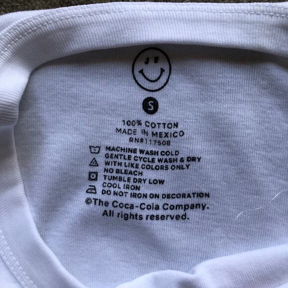 Coca Cola Diet Coke Shirt Crew Neck Short Sleeve White Cotton Women's Size Small - Picture 7 of 9